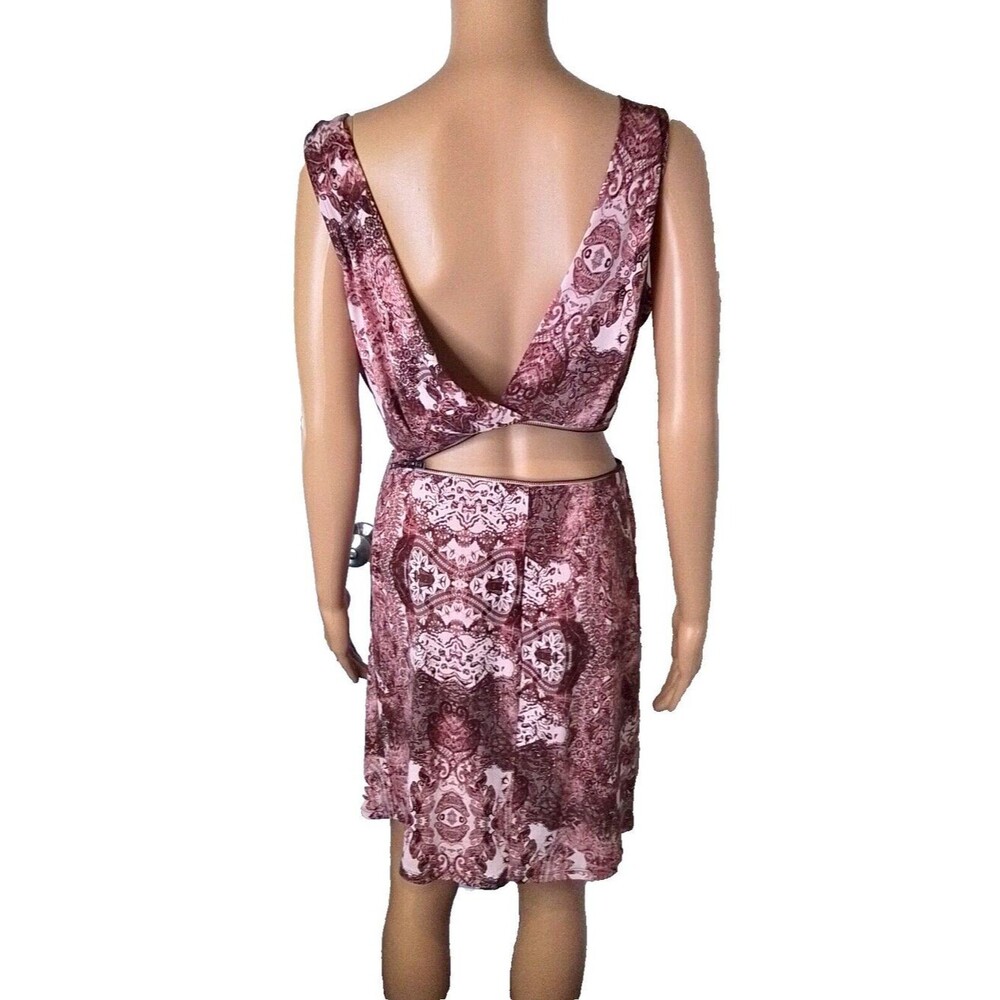 NEW Sleeveless Floral Dress Open Stomach with Zipper Beachy Women's Size 8 - Picture 4 of 8